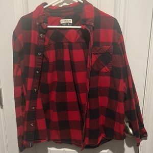 Plaid flannel black and red
